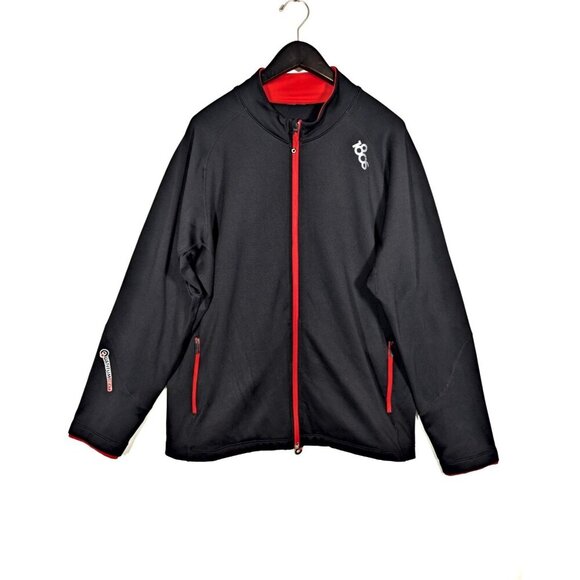 180S Quantum Heat Insulated Full Zip Running & Cycling Jacket Men's L Black Red - Picture 1 of 7